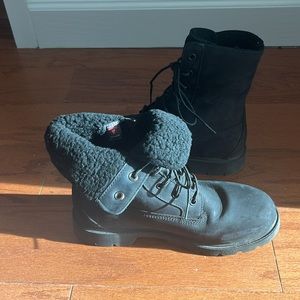 Timberland Linden Woods WP Fleece Fold Down Black Nubuck - Size 8 Women’s